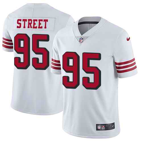 Nike Men & Women & Youth 49ers 95 Kentavius Street White Color Rush Vapor Untouchable Limited Jersey,We sell and wholesale Nike Men & Women & Youth 49ers 95 Kentavius Street White Color Rush Vapor Untouchable Limited Jersey on line form chian!